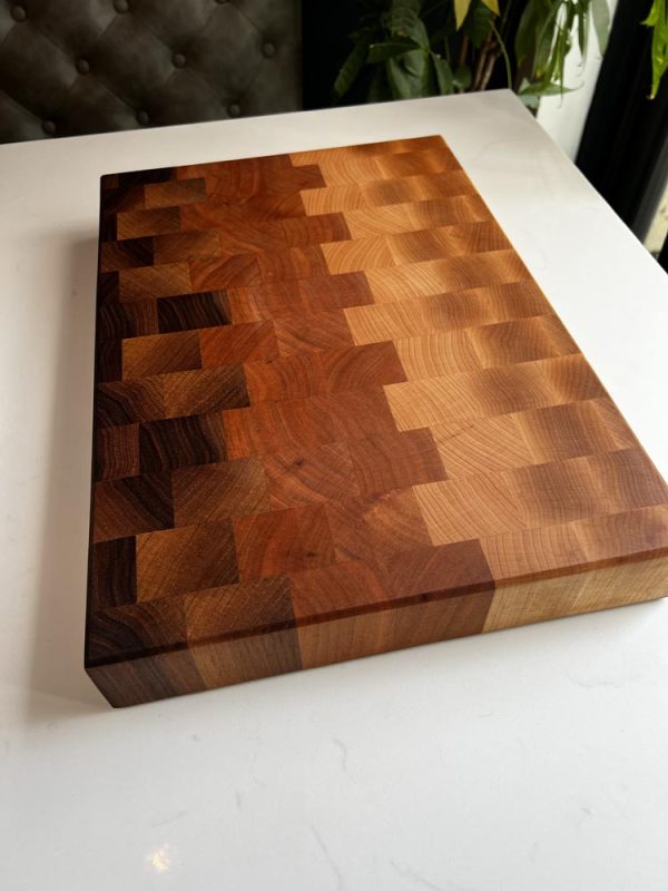 Hardwood End-Grain Ombré Butchers Block (Extra Large)